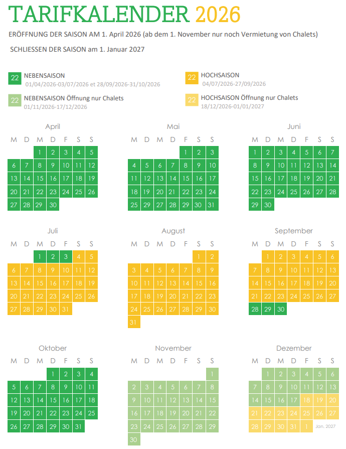Calendrier des tarifs 2026_DE